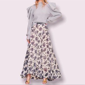 NWT LoveShackFancy Dasha Skirt in Blueberry Cream Floral Print Maxi